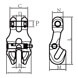 Clevis Shortening Clutch with Safety Pin - Grade 80 - Dimensions