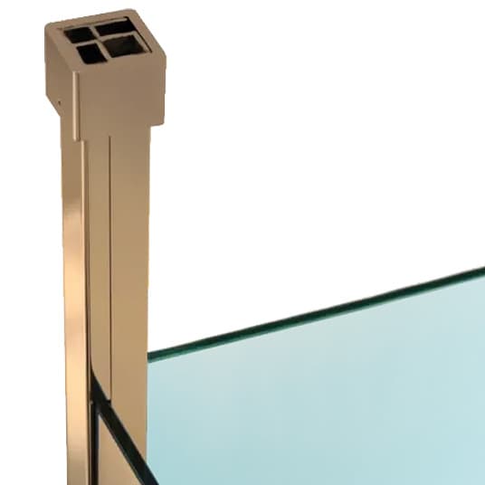 Corner Post - Matt Brass Design - Shower Glass Partition Walls