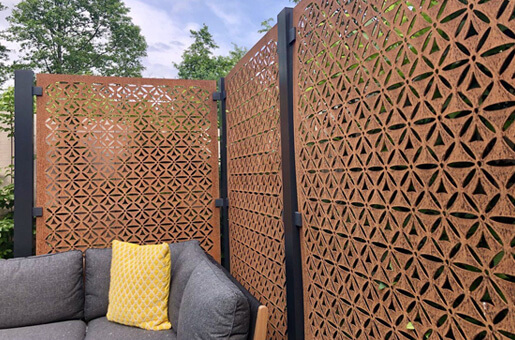 3 Panel Corten Steel Decorative Garden Screen Starter Kits