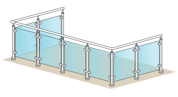 Glass Balustrade - 2 + 4 + 2 Metre