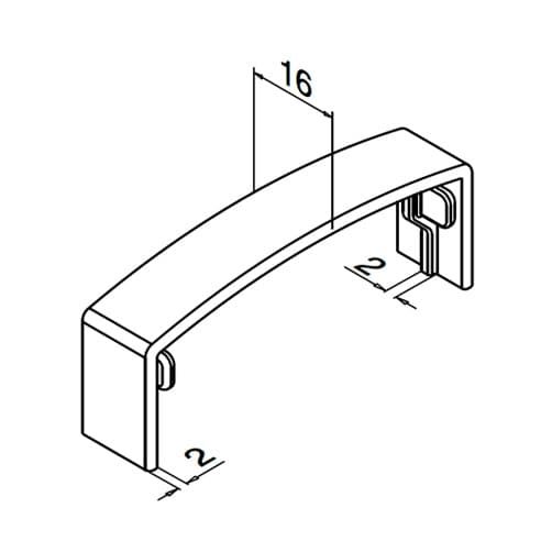 Handrail Cover Cap - Dimensions - Easy Alu Balustrade