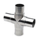 Tube Connector - 4 Way Cross Joint - Stainless Steel Finish