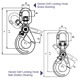 Swivel Hook - Self Locking - Dimensions
