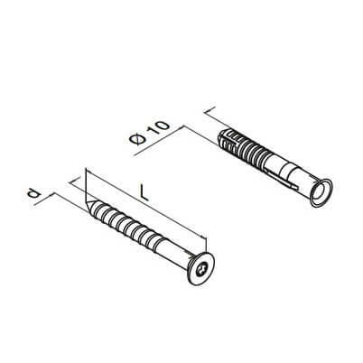 Hex Head Screw and Frame Anchor - Dimensions