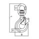 Swivel Hook with Latch - Grade 80 - Dimensions