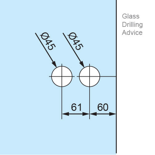 Glass Door Lock - D-Shape - Glass Drilling