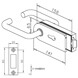 Stainless Steel Door Lock - D-Shaped with Lever Handle - Dimensions