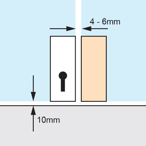 Glass Door Patch Strike Box - Spacing