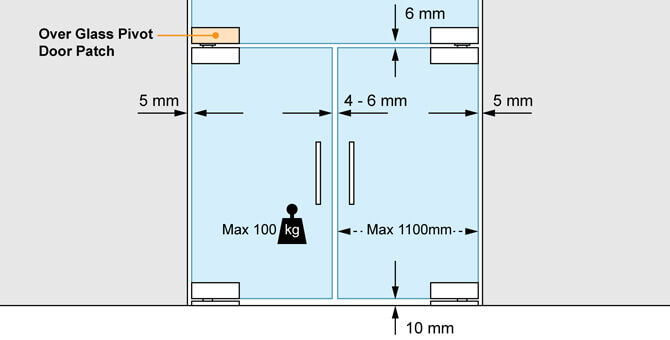 Glass Door Patch - Over Glass Pivot Position