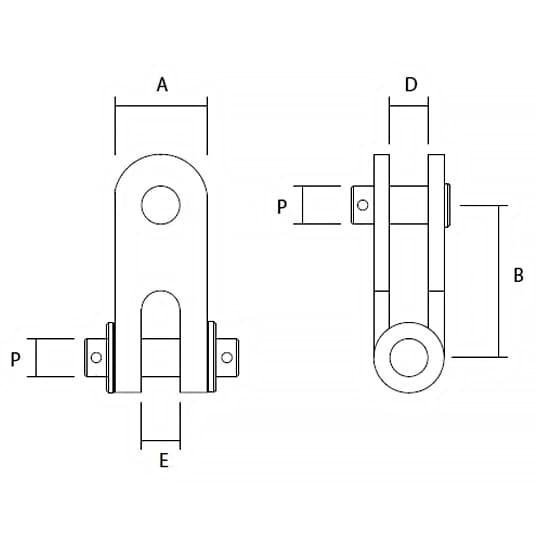 Double Jaw Bar Rigging Toggle - Dimensions