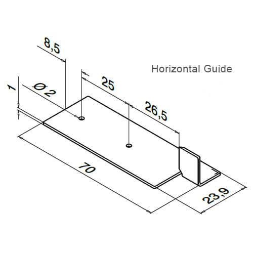 Drilling Template - Horizontal - Dimensions