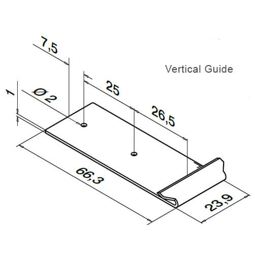 Drilling Template - Vertical - Dimensions