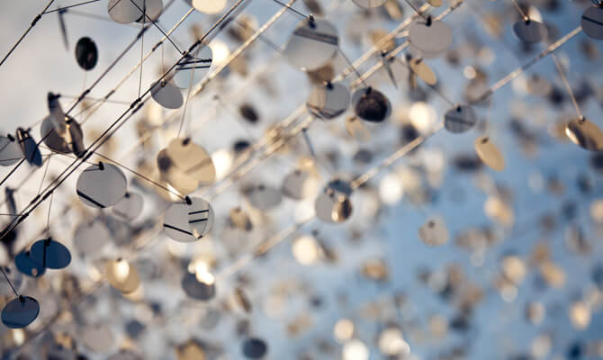 The Eden stainless steel wire chandelier detail