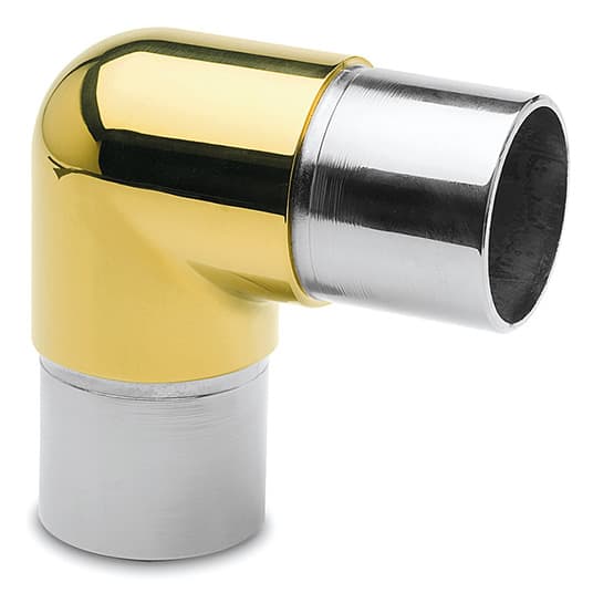 Tube Connector - Smooth 90 Degree Elbow - Brass Finish