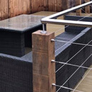Elevated Decking Area - Wire Balustrade