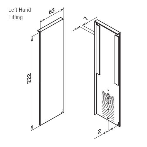 Left Hand End Plate - Fascia - Dimensions