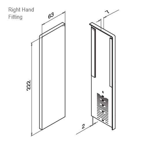 Right Hand End Plate - Fascia - Dimensions
