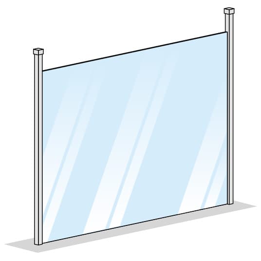 End Posts - Shower Glass Partition Wall