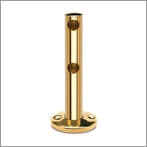 Double End Post Bracket - 10mm Bar Rail - Brass Finish