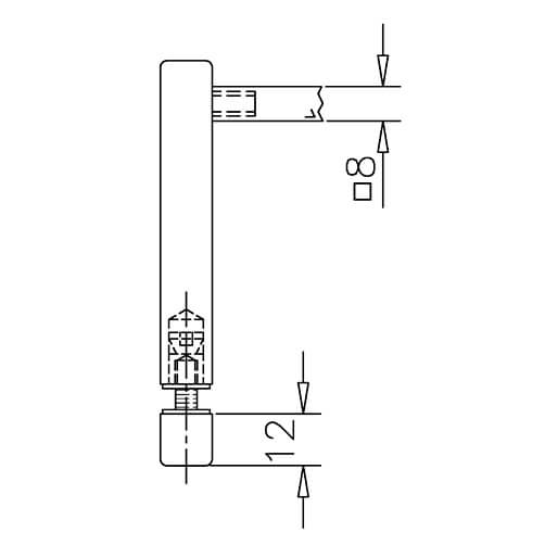 End Post - Glass Mount - 8mm Mini Rail - Profile