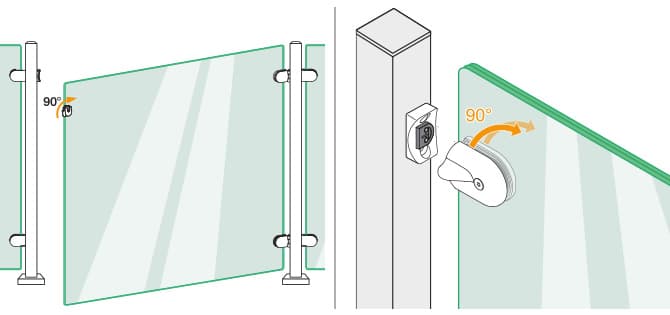Flat to Glass Door Lock - Operation