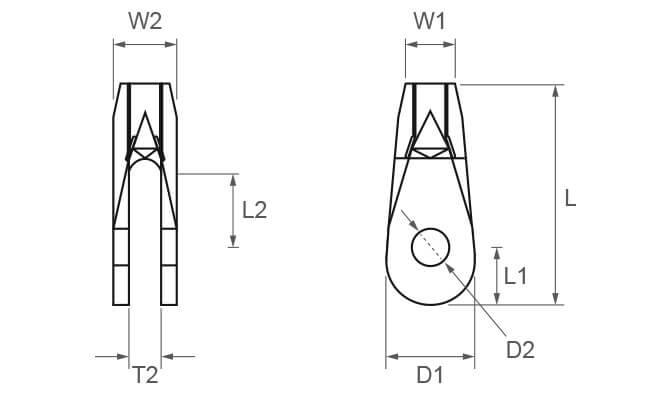 Stainless Steel Fork Dimensions Drawing