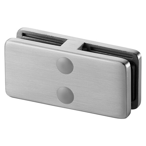 Square Glass Clamp - In-Line Connector - Stainless Steel