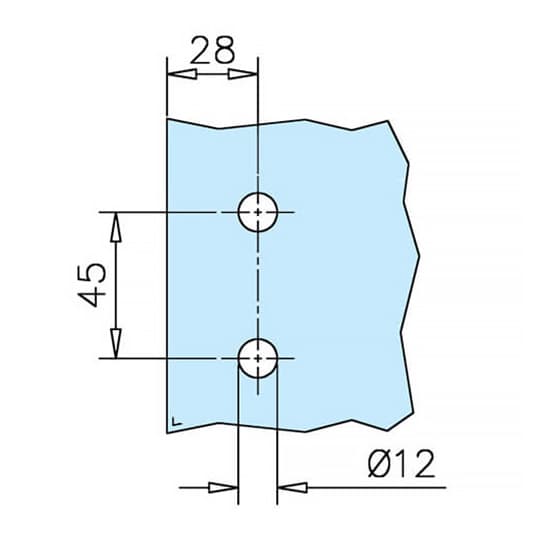 Glass Door Hinge - Rectangular - Glass Drilling