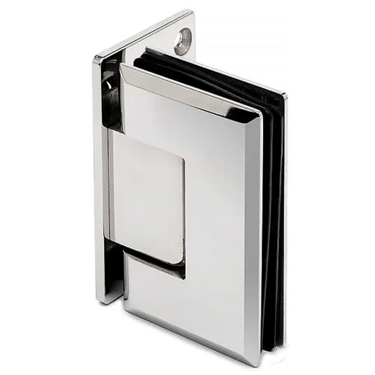 Glass Door Hinge - Adjustable - Flush Mount - Chrome Design