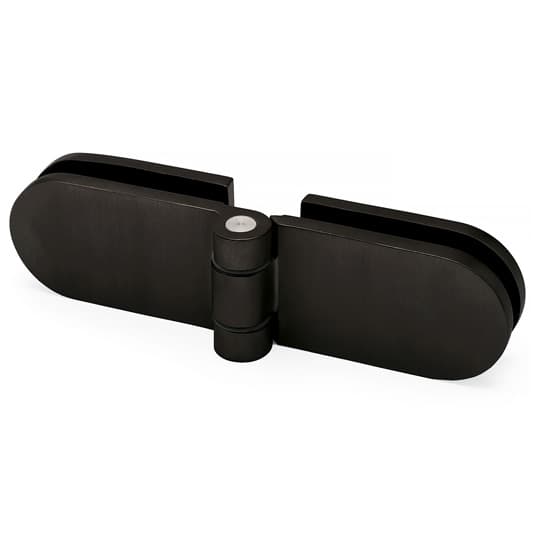 Long D Shaped Hinge - Anthracite Black - Glass to Glass Fixing