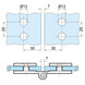 Glass to Glass Fixing D Shaped Hinge - Glass Drilling