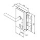 Glass Door Lock - Right Hand Opening - Dimensions