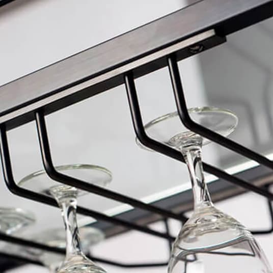 Glass Rack Hanging Storage System - Anthracite Finish