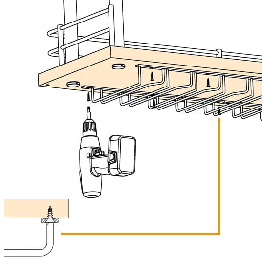 Glass Rack Hanging Storage System - 5 Column - Installation
