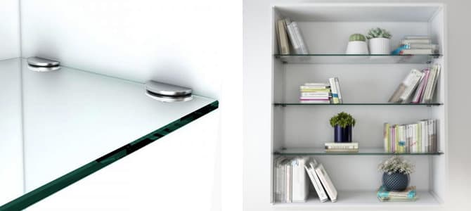 Chrome Glass Shelf Support