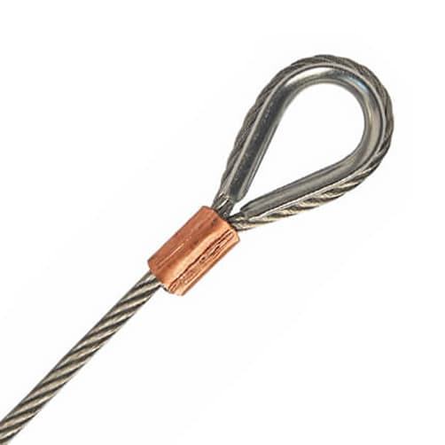 Stainless Steel Wire Rope Sling - Hard Eye Thimble Loop With Copper Ferrule