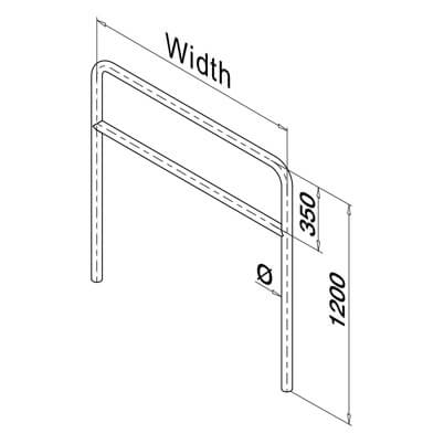 Hoop Barrier - Mid Rail - Dimensions