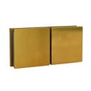 Cubicle Glass Clamp - In-line - Square - Brass Effect