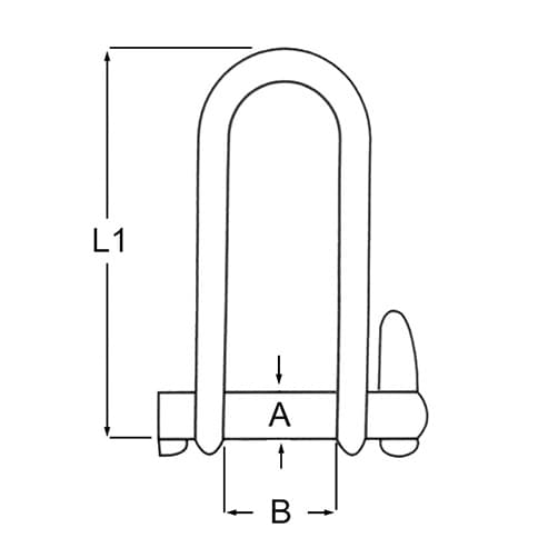 Stainless Steel Key Pin Shackle - Diagram