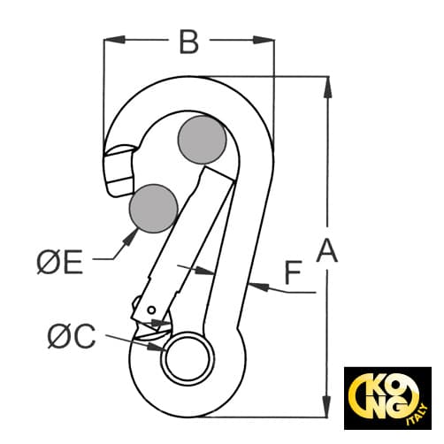 Kong Classic Carbine Hook With Eye Diagram