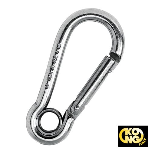 Kong Classic Carbine Hook With Eye - Stainless Steel Marine Grade 316