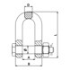 Lifting Chain D Shackle - Grade 80 - Dimensions
