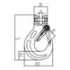 Lifting Clevis Sling Hook - Grade 100 - Dimensions