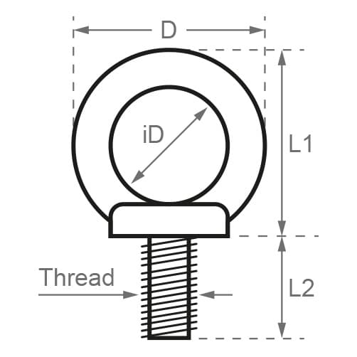 Lifting Eye Bolt - CE Marked - DIN 580 - Dimensions