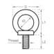 Lifting Eye Bolt - CE Marked - DIN 580 - Dimensions