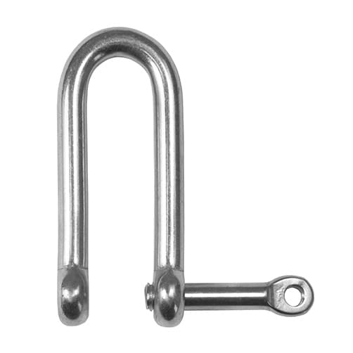 Long D Shackle with Captive Pin - Stainless Steel