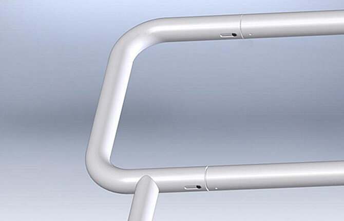 Handrail component contains a simple slotting mechanism