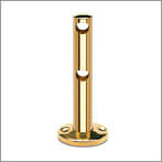 Double Mid Post Bracket - 6mm Bar Rail - Brass Finish