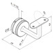 Glass-Tube-Curved-Stem Handrail Bracket Dimensions
