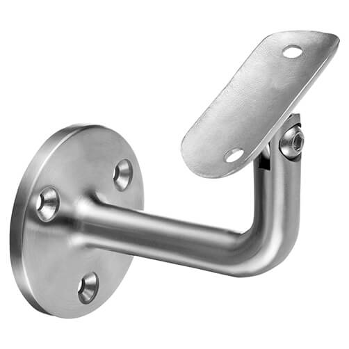 Adjustable Curved Flat Fixing Handrail Bracket For Tubular Railing - Stainless Steel Balustrade